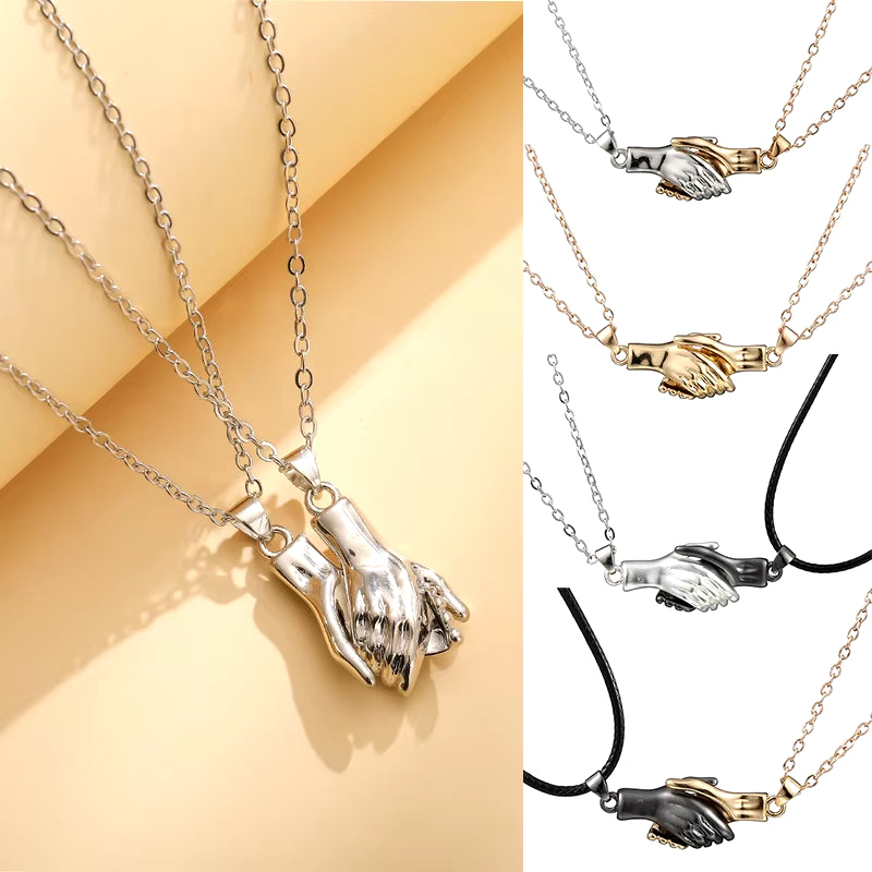 2Pcs/Set Hand Magnet Attracts Couple Necklace Rope Chain Pendant Jewelry Lover Gift for Women Men Wholesale